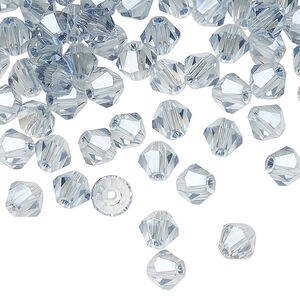 Bead 144pk translucent crystal silver night, Celestial Crystal&reg; 6mm bicone