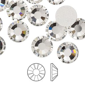 Flat back 12pk crystal foil back, Preciosa MAXIMA Czech crystal hotfix rhinestone 10.91-11.3mm chaton rose round SS48