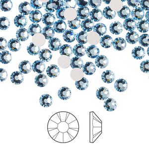 Flat back 1440pk aquamarine foil back, Preciosa MAXIMA Czech crystal rhinestone 3.8-4mm chaton rose round SS16