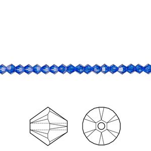 Bead 48pk majestic blue, Crystal Passions&reg; 3mm bicone 5328