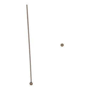 Head pin 1pkg10 gold-plated, 1.5 inch / 1.5mm ball tip, 24 gauge brass antique