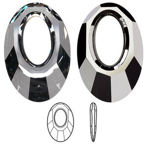 Focal 30pk crystal silver night, Swarovski&reg; 30x20mm pendant helios 6040