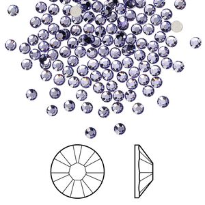 Flat back 1440pk tanzanite foil back, Swarovski&reg; 2.5-2.7mm rose round SS9 2058