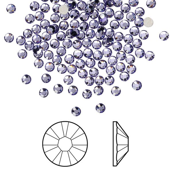 Flat back 1440pk tanzanite foil back, Swarovski&reg; 2.5-2.7mm rose round SS9 2058 image number 0