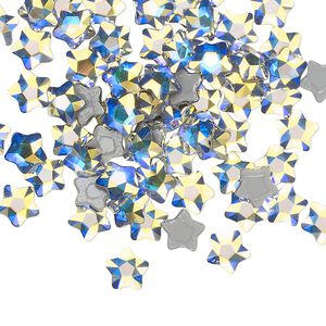 Flat back 360pk crystal AB foil back, Swarovski&reg; hotfix 6mm star flower 2754