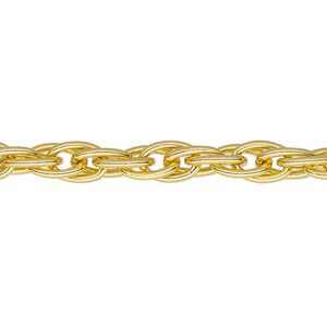 Chain, gold-finished aluminum, 5.7mm triple rope. Sold per 50-meter spool.