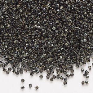 Seed bead, Delica&reg;, glass, pkg/50g, #11 round, opaque Picasso black (DB-2261).