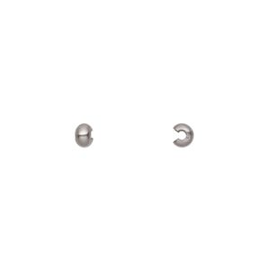 Crimp cover, stainless steel, 3mm round. Sold per pkg of 100.