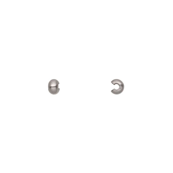 Crimp cover, stainless steel, 3mm round. Sold per pkg of 100. image number 0