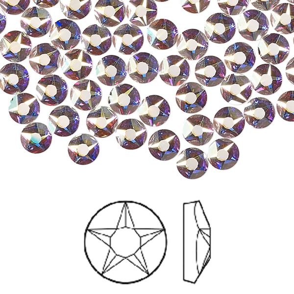 Flat back 1440pk crystal AB foil back, Swarovski&reg; 4.6-4.8mm round SS20 2100 image number 0