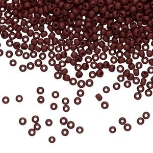 Seed bead, TOHO BEADS&reg;, glass, pkg/7.5g, #11 round, opaque frosted oxblood (TR-11-46F).