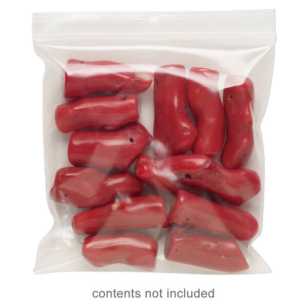 Bag, Tite-Lip&trade;, plastic, clear, 4x4-inch top zip with top hole. Sold per pkg of 1,000. image number 0