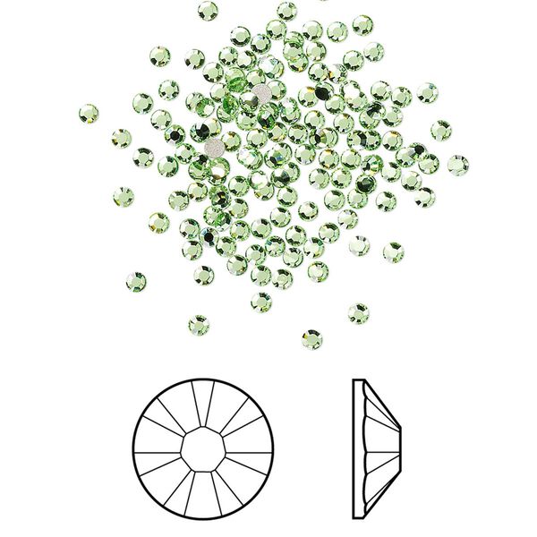 Flat back 144pk peridot foil back, Crystal Passions&reg; 1.7-1.9mm rose round SS5 2058 image number 0