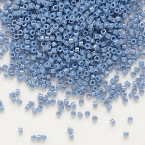 Seed bead, Delica&reg;, glass, pkg/250g, #11 round, opaque glazed luster denim blue (DB-0266).