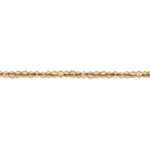 Glass 1pkg1, faceted round bead 14 inch transparent amber 2mm