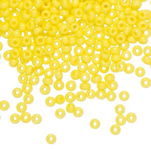 Seed bead, Preciosa Ornela Czech glass, pkg/50g, #8 rocaille, opaque terra intensive dyed yellow chalkwhite, (16A86).