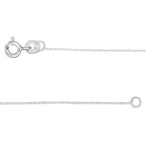 Chain 1pkg1 sterling silver cable, 0.5mm round / springring clasp, Gossamer 2N1&trade; 18 & 20 inch