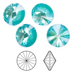 Chaton 48pk crystal laguna DeLite, Crystal Passions&reg; 14mm rivoli 1122