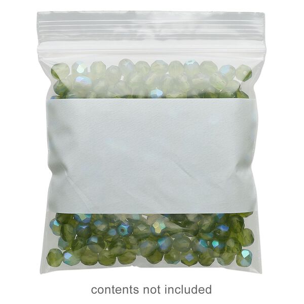 Bag, Tite-Lip&trade;, plastic, clear and white, 3-inch top zip with block. Sold per pkg of 1,000. image number 0