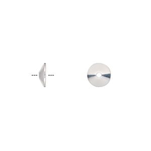 Bead cap, silver-plated steel, 7x2mm cone, fits 8-10mm bead. Sold per 6-1/2 inch strand, approximately 300 bead caps.
