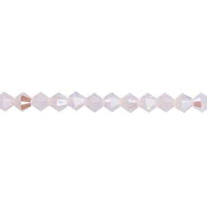 Bead 48pk rose water opal shimmer, Crystal Passions&reg; 4mm bicone 5328