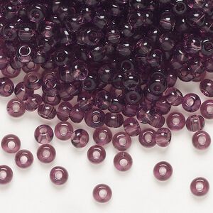 Seed bead, Preciosa Ornela, glass, transparent amethyst, #6 rocaille. Sold per 50-gram pkg.