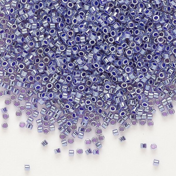 Seed bead, Delica&reg;, glass, pkg/7.5g, #11 round, opaque inside dyed color luster amethyst (DB-0250). image number 0