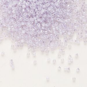 Seed bead, Delica&reg;, glass, pkg/250g, #11 round, opaque inside dyed color luster pale violet (DB-0241).
