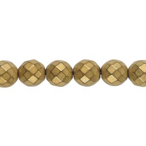 Hemalyke&trade; 1pkg1, matte electroplated faceted round bead 15.5-16 inch 8mm