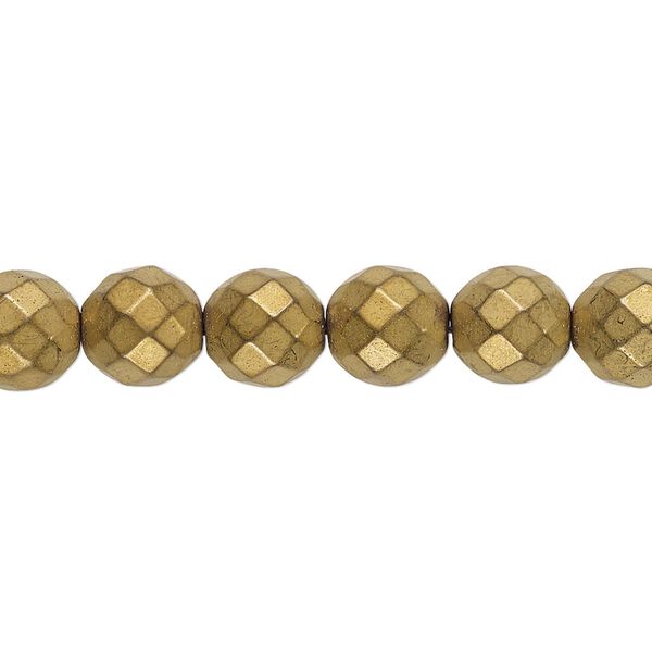 Hemalyke&trade; 1pkg1, matte electroplated faceted round bead 15.5-16 inch 8mm image number 0