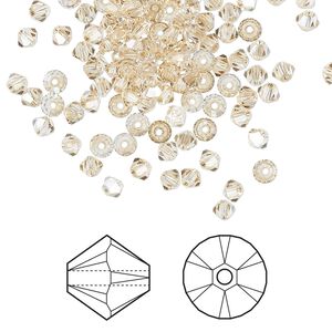 Bead 1440pk crystal golden shadow, Swarovski&reg; 3mm XILION bicone 5328