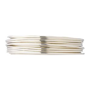 Wire, fine silver, half-hard, round, 20 gauge. Sold per 25-foot spool.