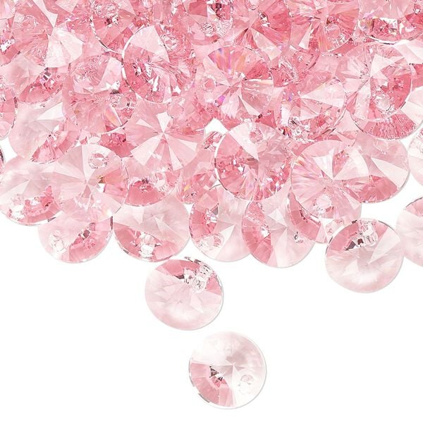 Drop 144pk light rose, Swarovski&reg; 8mm pendant mini disk 6428 image number 1