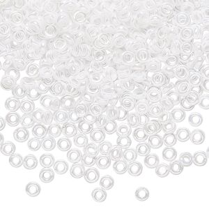 Seed bead, Miyuki, glass, pkg/10g, 3x1.3mm spacer rondelle, opaque pearl white, (SPR3-420).
