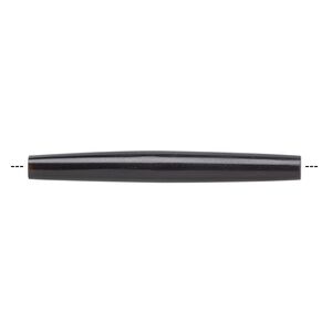 Bead, horn (dyed), black, 65x6mm-65x8mm hand-cut hairpipe, Mohs hardness 2-1/2. Sold per pkg of 24.