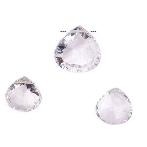 Lavender amethyst 1pkg3, top-drilled faceted puffed teardrop bead natural A- grade, 14mm/11mm