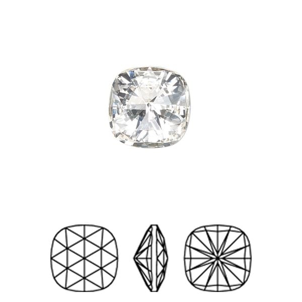 Fancy stone 48pk crystal foil back, Swarovski&reg; 12mm rose cut cushion 4471 image number 0