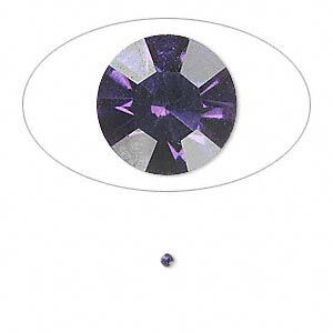 Chaton, glass rhinestone, iris blue, foil back, 1.6-1.7mm faceted round, PP10. Sold per pkg of 72.