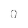 Bail, ice-pick, antiqued sterling silver, 12x8mm double-sided shield with open filigree, 10mm grip length. Sold individually. image number 1