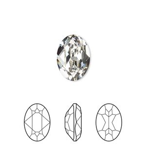 Fancy stone 1pk crystal foil back, Crystal Passions&reg; 14x10mm oval 4120