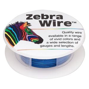 Wire, Zebra Wire&trade;, color-coated copper, royal blue, 24 gauge. Sold per 20-yard spool.