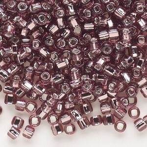 Seed bead, Dyna-Mites&trade;, glass, silver-lined translucent lilac, #6 round with square hole. Sold per 40-gram pkg.