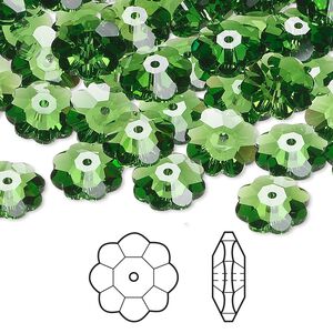 Margarita flower 144pk fern green, Crystal Passions&reg; 10x3.5mm 3700