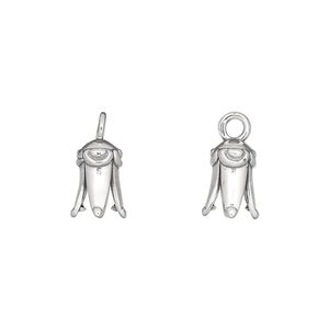 Cord end 1pkg1 sterling silver, 10x7mm cone / 3mm inside diameter, antiqued / JBB Findings