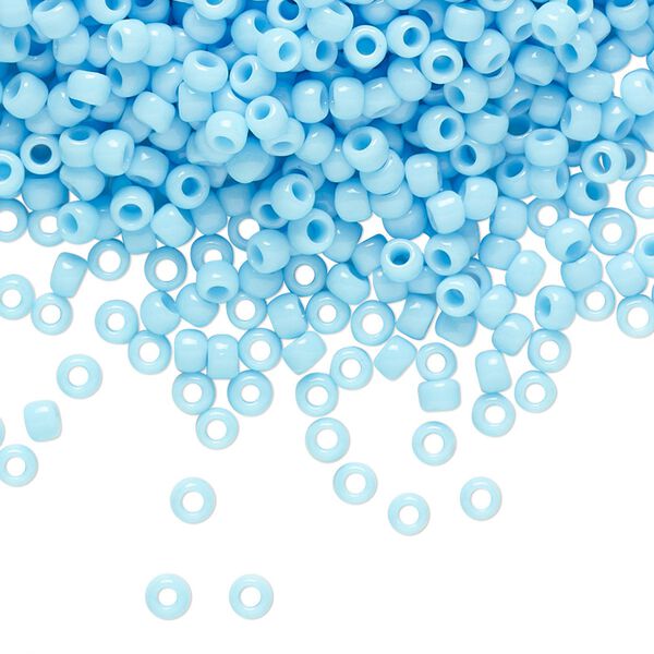 Seed bead, TOHO BEADS&reg;, glass, pkg/7.5g, #8 round, opaque turquoise blue (TR-08-43). image number 0