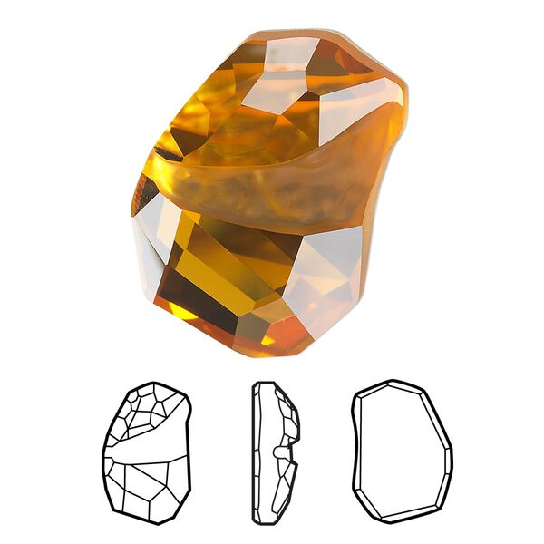 Fancy stone 1pk topaz foil back, Crystal Passions&reg; 27x19mm flat divine rock 4787 image number 0