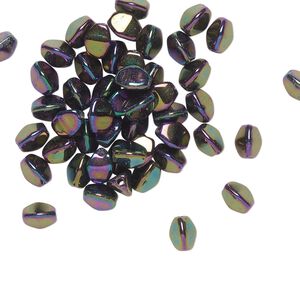 Bead, Preciosa, Czech pressed glass, opaque iris purple, 5x4mm buckwheat. Sold per pkg of 50.