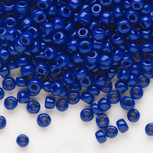 Seed bead, Dyna-Mites&trade;, glass, opaque navy blue, #6 round. Sold per 1/2 kilogram pkg.