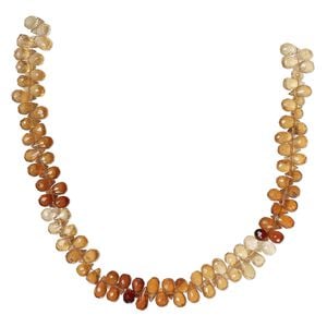 Hessonite garnet 1pkg1, hand-cut top-drilled faceted teardrop bead natural 8 inch 6x3mm-7x4mm