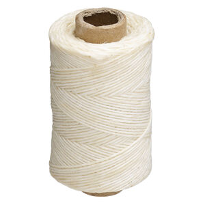 Cord 1pkg50yd, Hemptique&reg;, 4-ply waxed linen (natural), 0.5-0.8mm, 40-pound test.